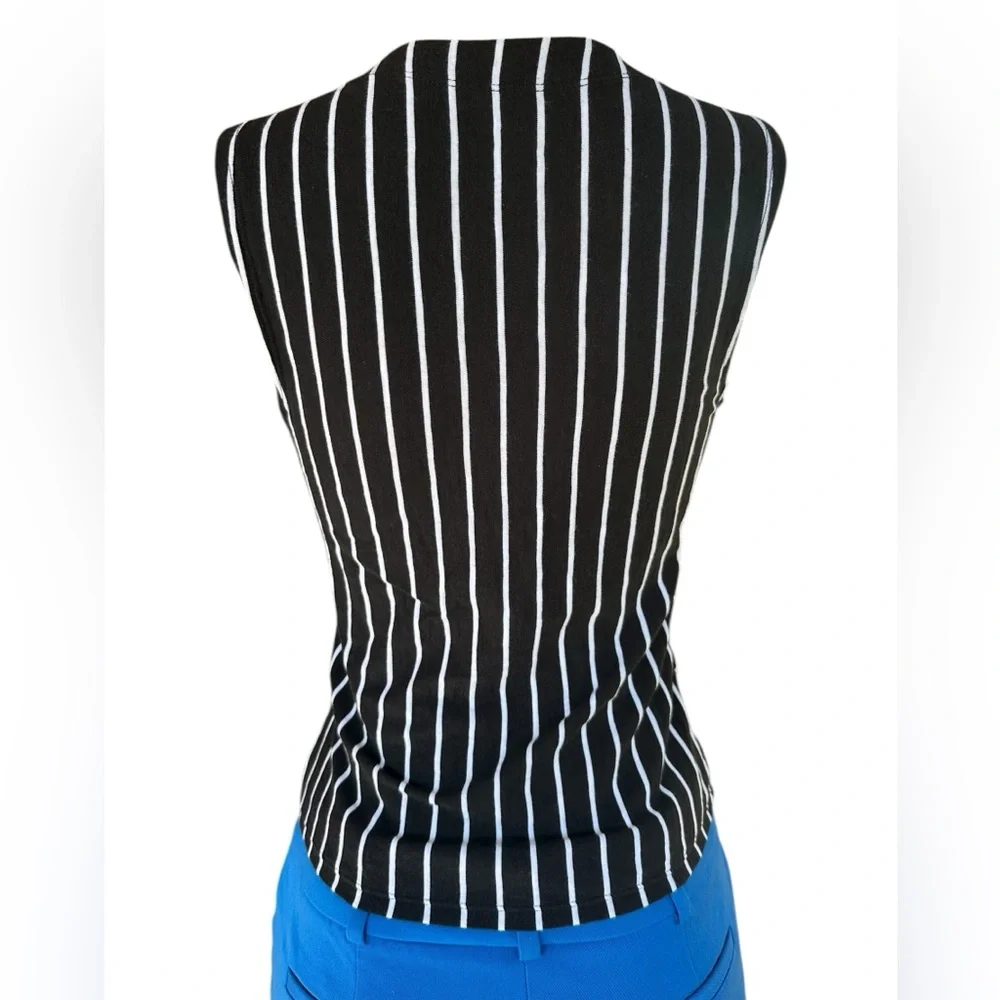 Banana Republic Black and White Striped Tank Top - Picture 3 of 7
